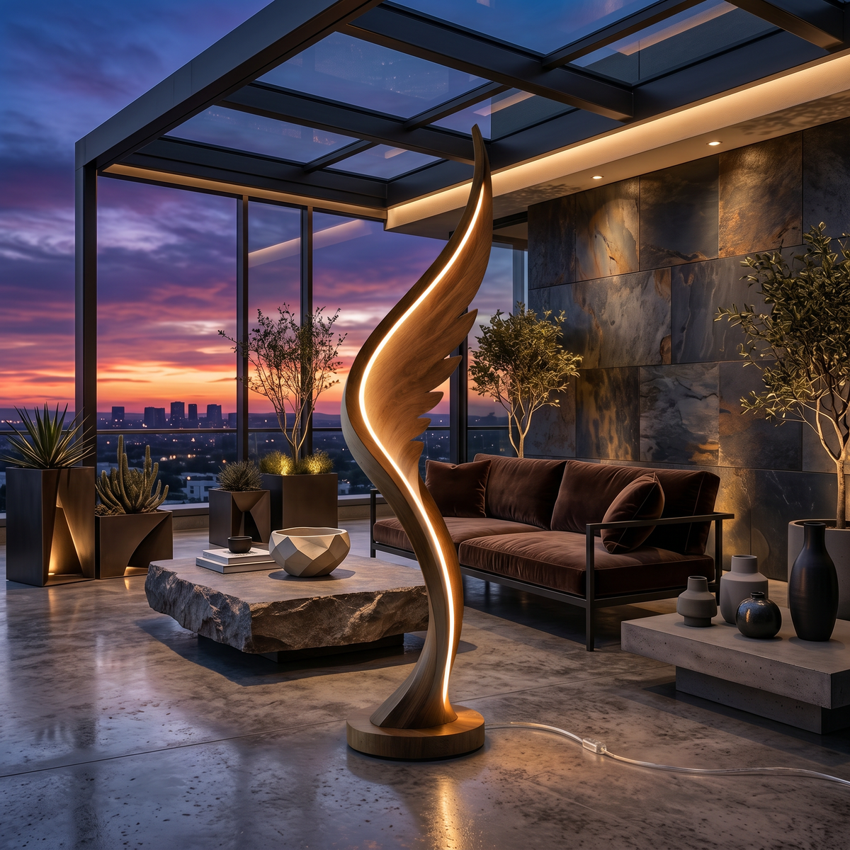 Contemporary Soaring Wing Floor Lamp For Modern Lounge - view 6