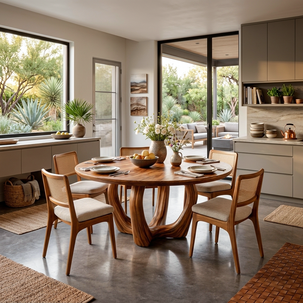 Elegant Wooden Round Dining Table For Dining Area - view 6