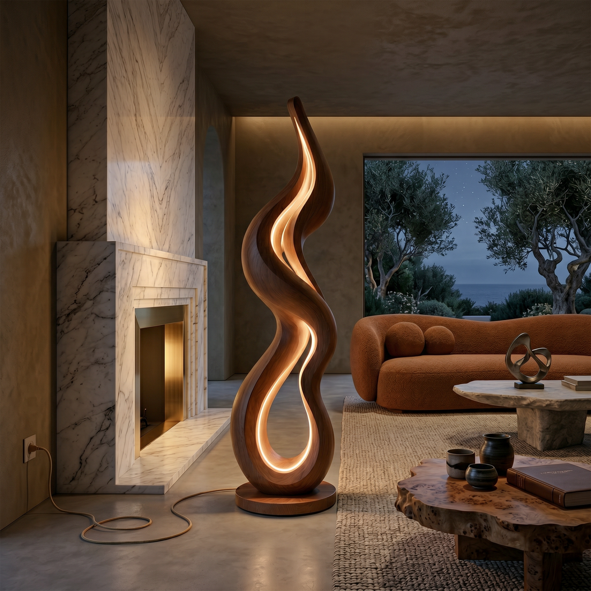 Contemporary Wave Lamp With Table For Living Room - view 6