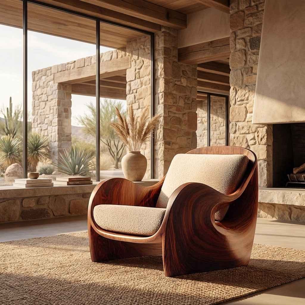 Elegant Natural Wood Chair For Modern Living Room - view 6
