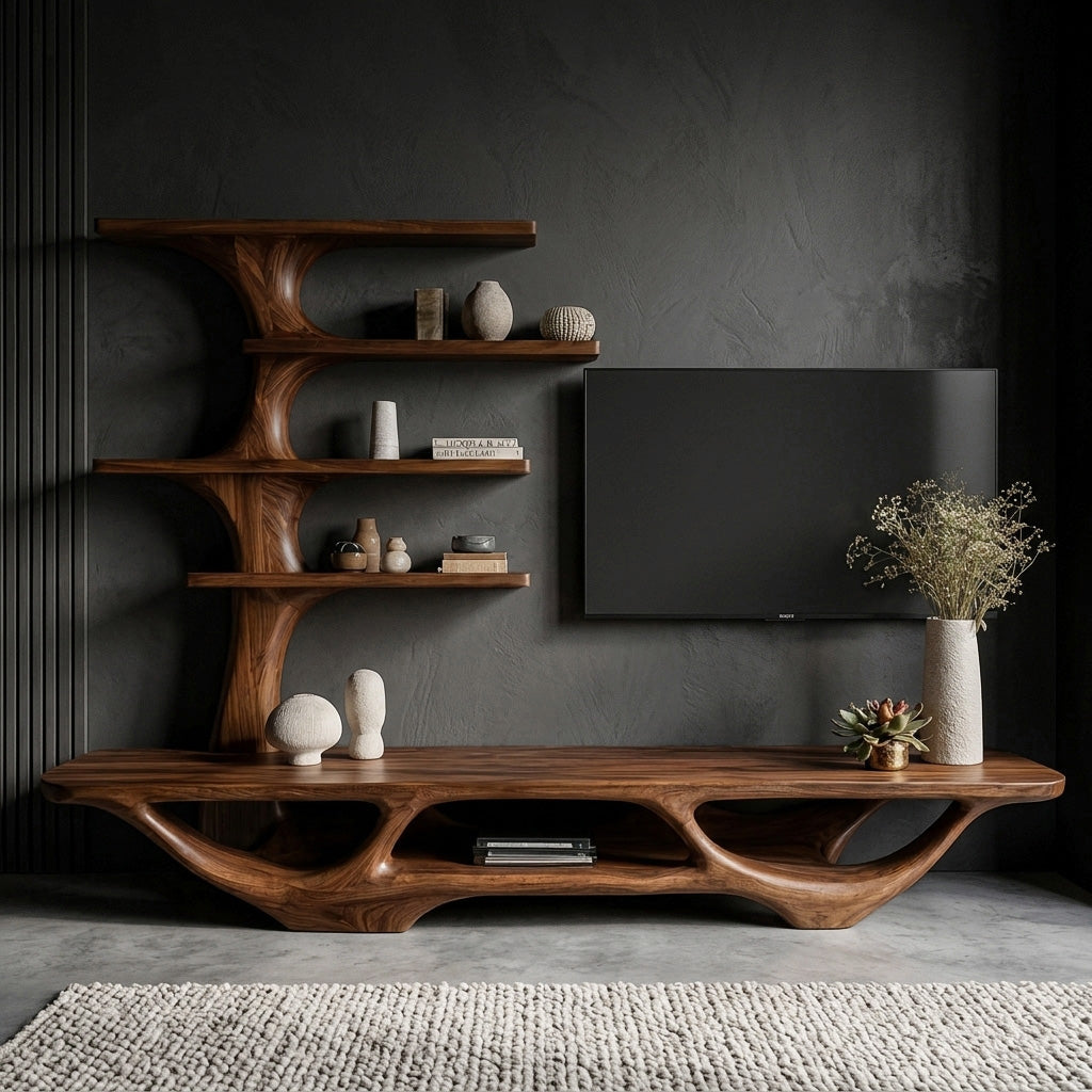Contemporary Tree Form TV Console For Living Room Decor - view 6