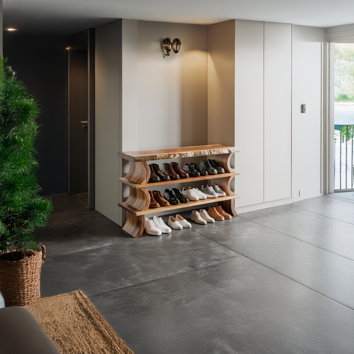 Contemporary Flow Shoe Bench Entryway And Mudroom - view 2