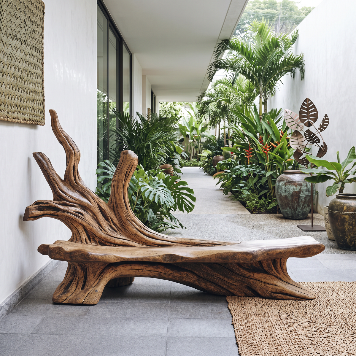 Farmhouse Branch Bench Outdoor Decor For Charming Backyards - view 6