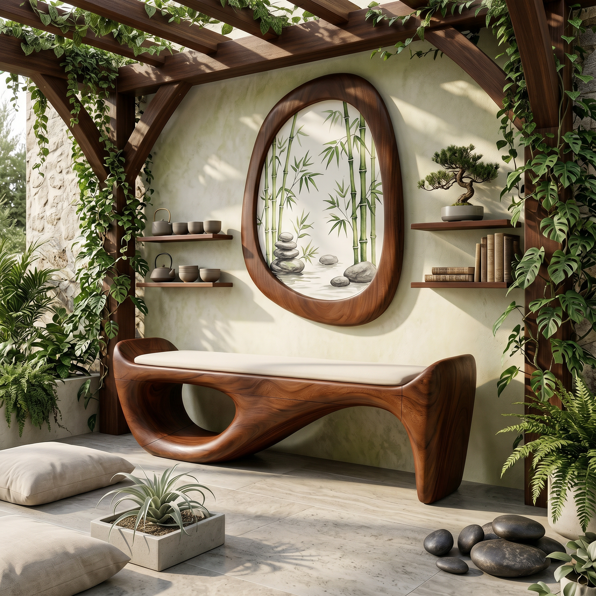 Designer Entryway Bench Organic Modern Home - view 6