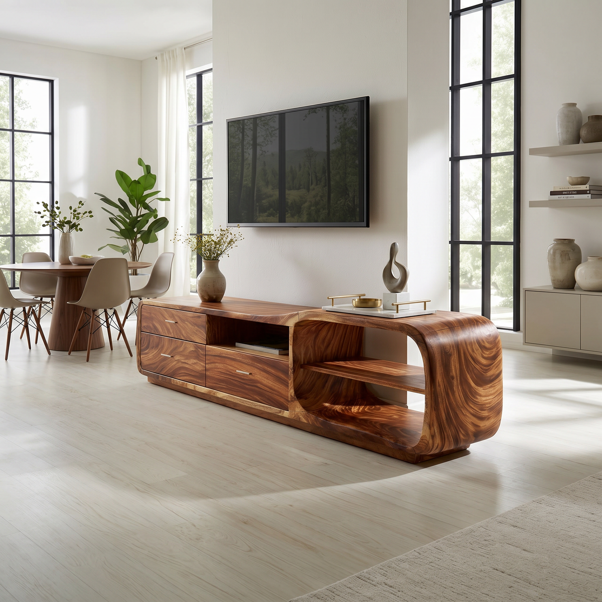 Curved Organic TV Stand Designer Residence - view 6