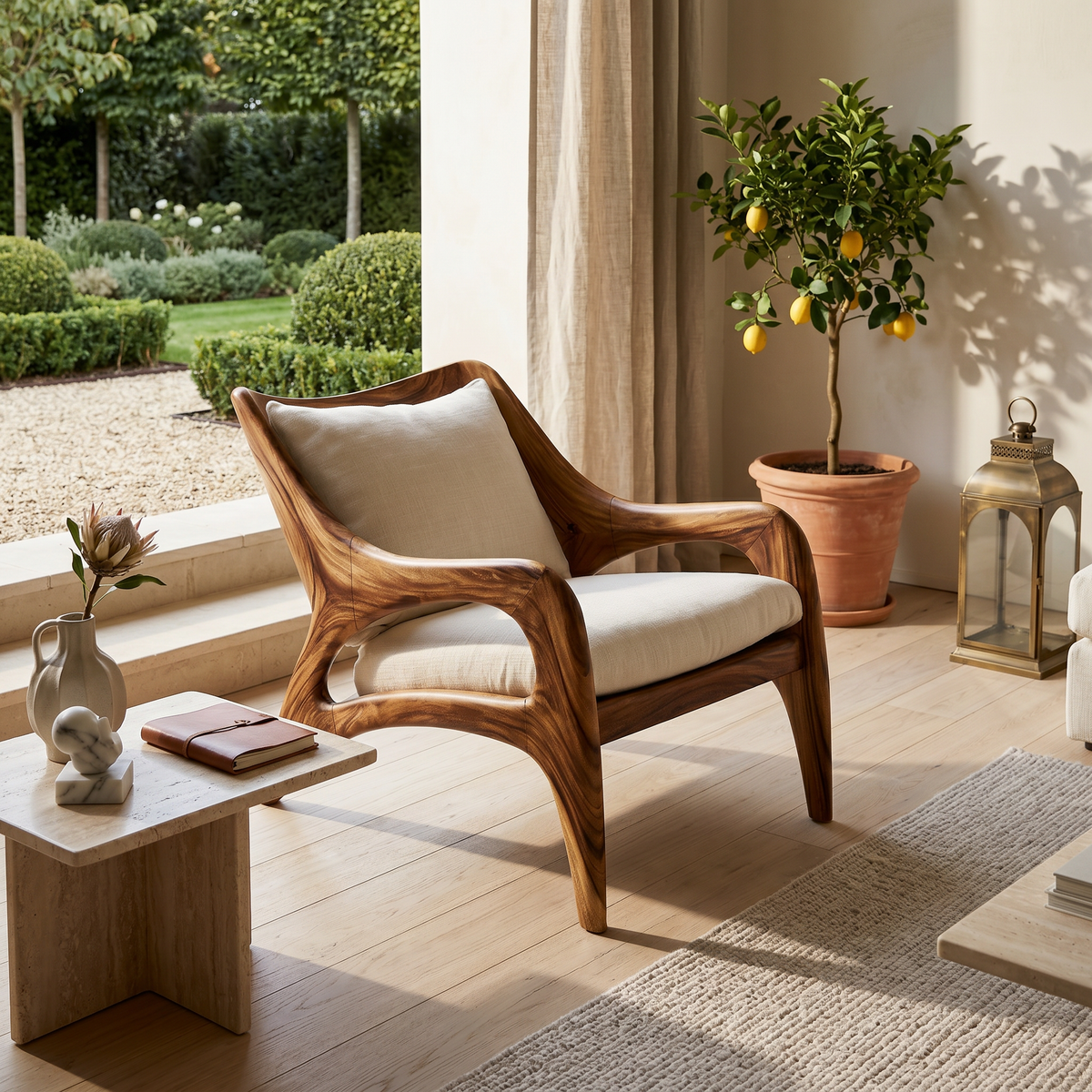 Contemporary Wooden Lounge Chair for Refined Porch Living - view 6