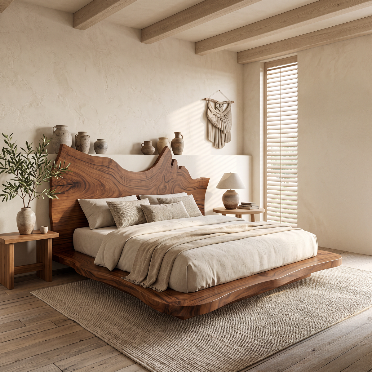 Contemporary Live Edge Bed Frame For Master Bedroom - view 6