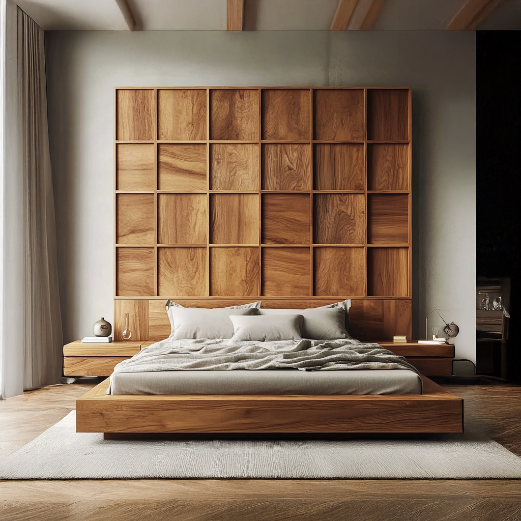 Custom Headboard Panels Solid Wood Wall Decor Bed Room Gift - view 2