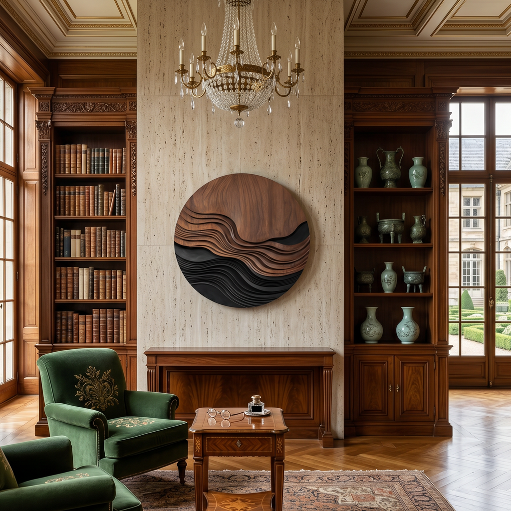 Contemporary Wave Pattern Wall Art For Entryway