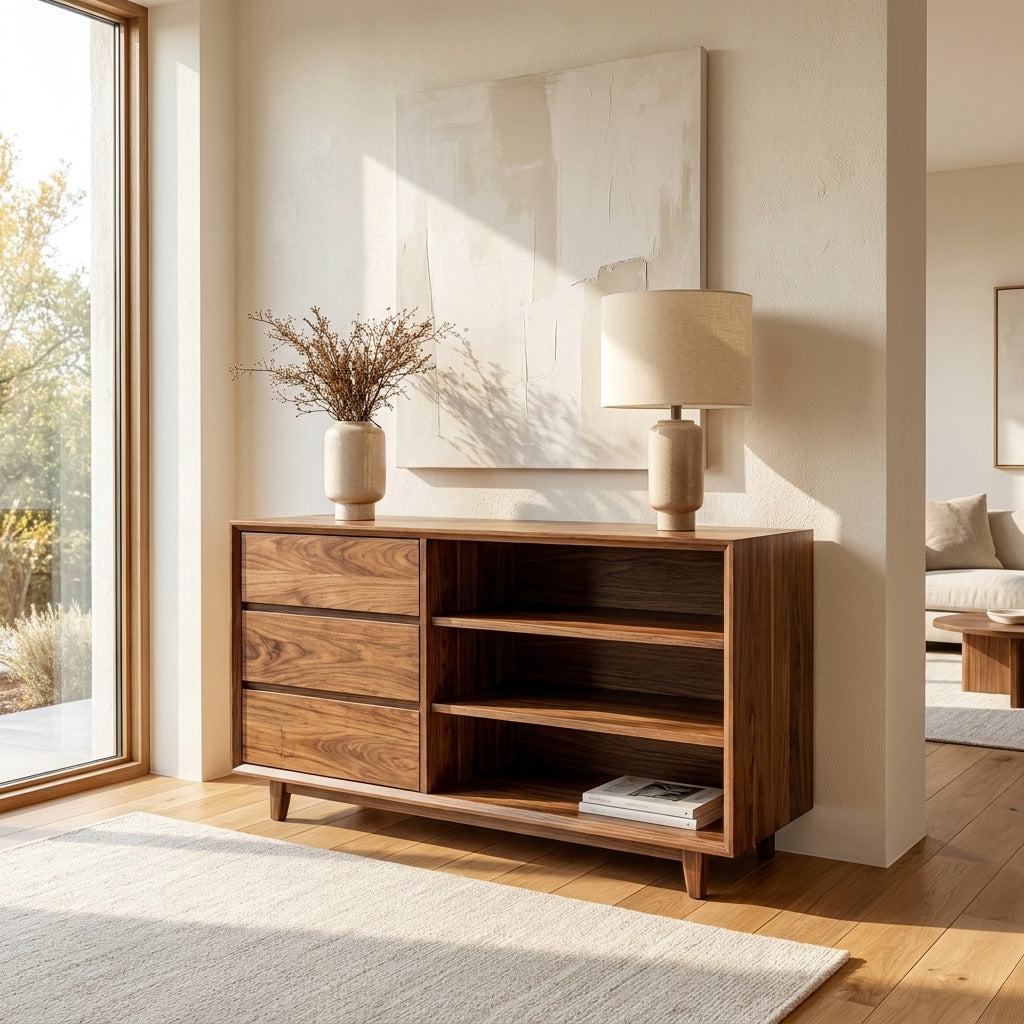 Elegant Natural Wood Console Table For Small Living Room - view 6