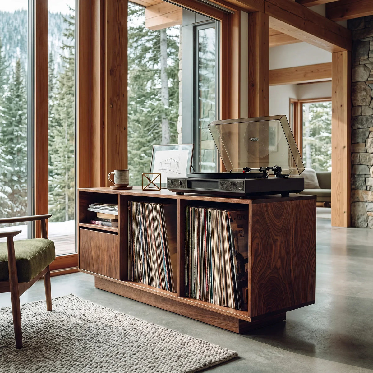 Contemporary Turntable Record Cabinet For Living Room - view 6