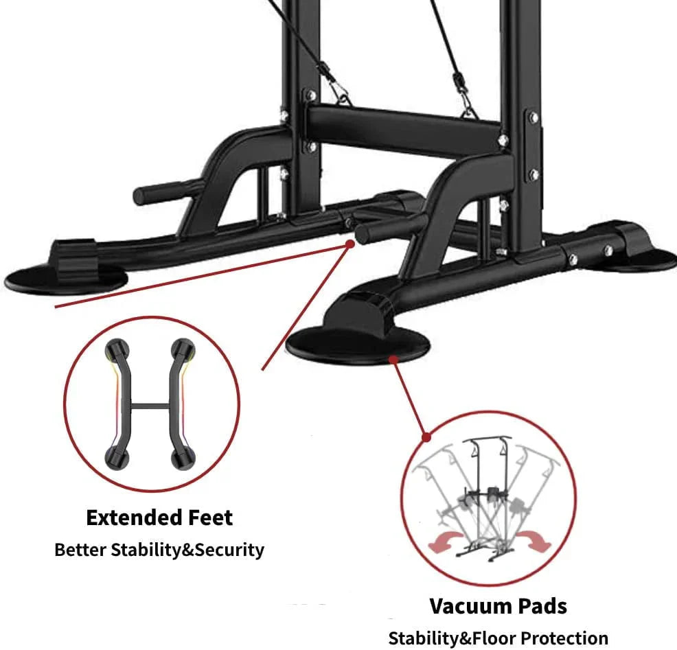 Tappio Power Tower Dip Bar Station Pull Up Bar Stand With Backrest, 400lb Capacity