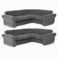 Intex Inflatable L-Shaped Corner Sofa With Cup Holders, Gray, 2-Pack