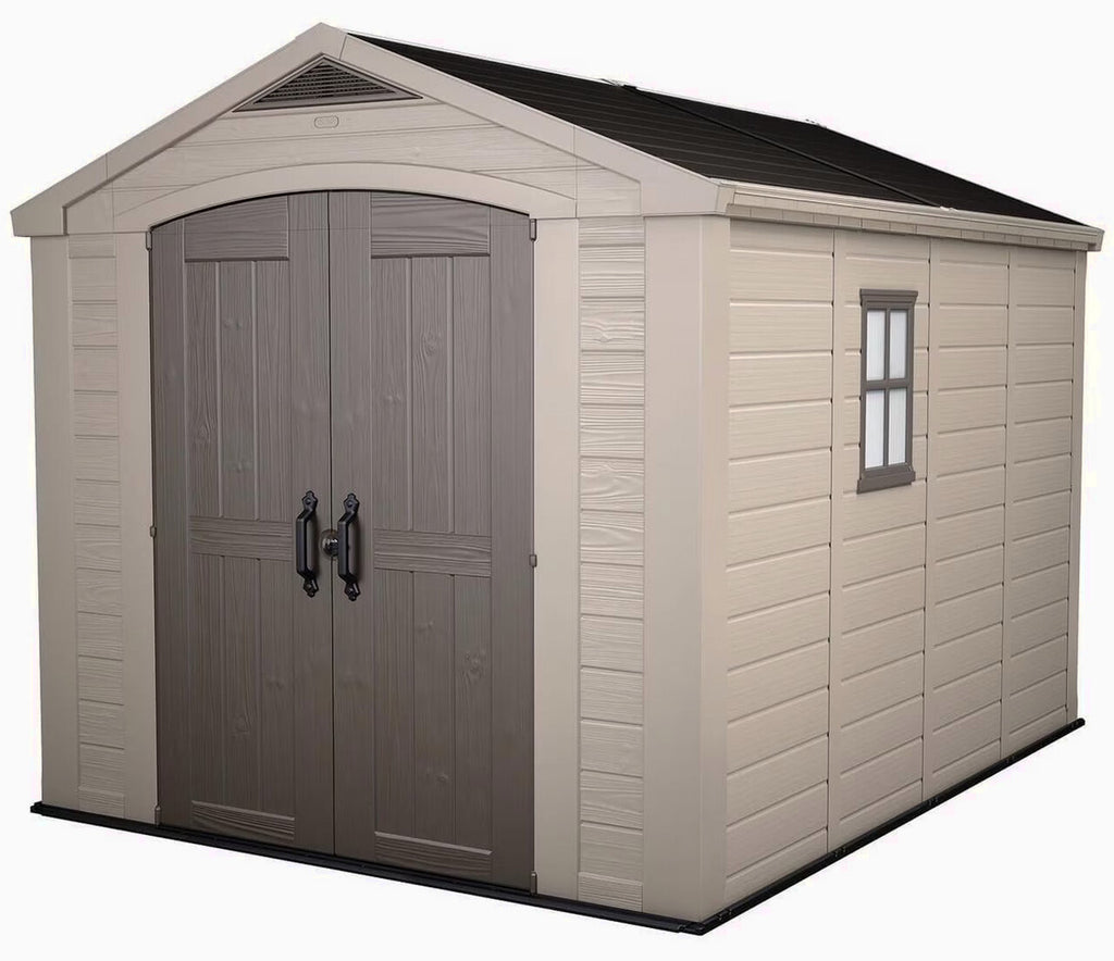 Keter Resin Outdoor Storage Shed, Taupe, 8 x 11 Foot - Factor