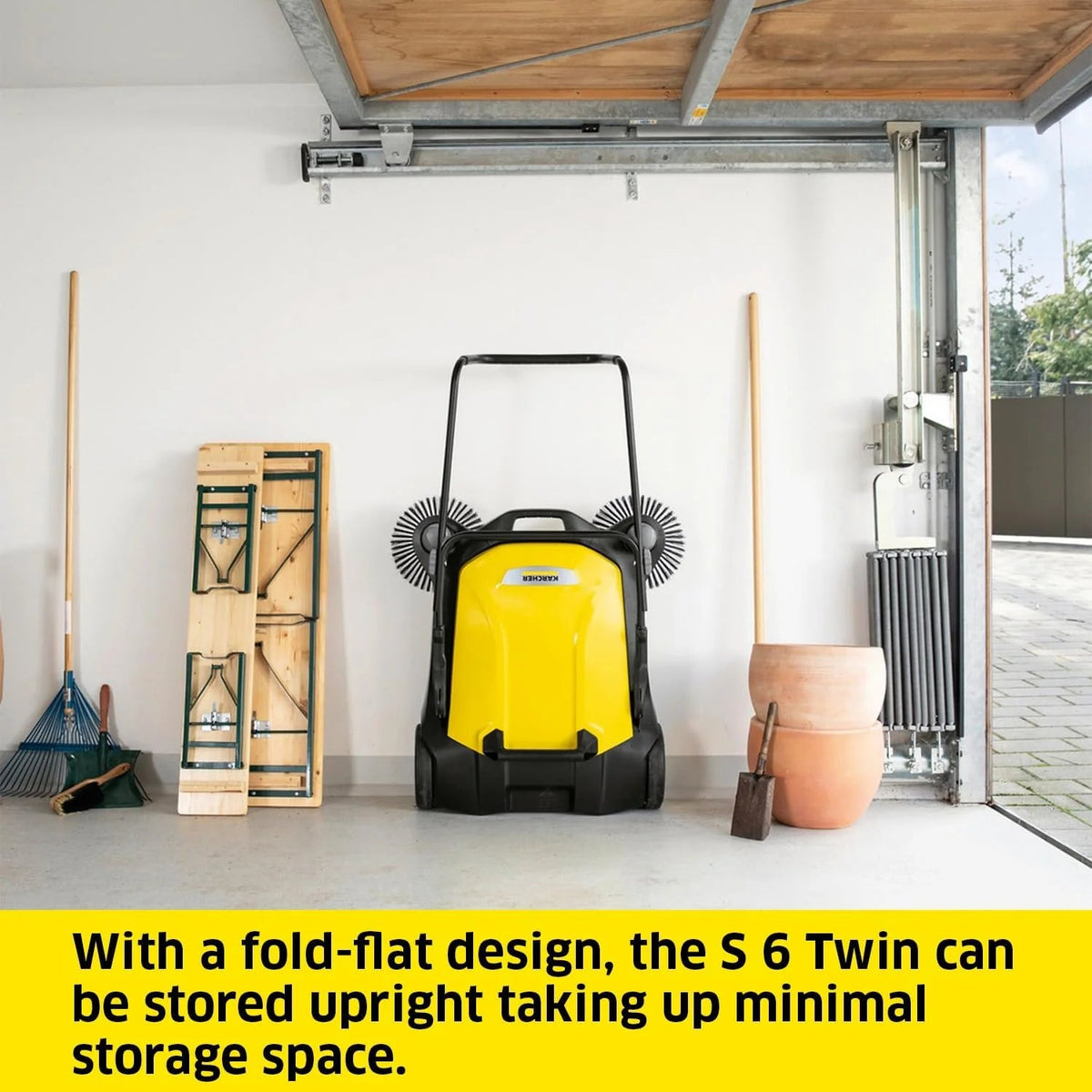 Karcher S 6 Twin Walk-Behind Push Sweeper, 10 Gallon Capacity, 33.9 in Sweeping Width - 1.766-461.0