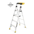 Gorilla Ladders Aluminum Dual Platform Heavy-Duty Ladder With Project Bucket, 5.5 ft, 300 lb Capacity - Multicolor