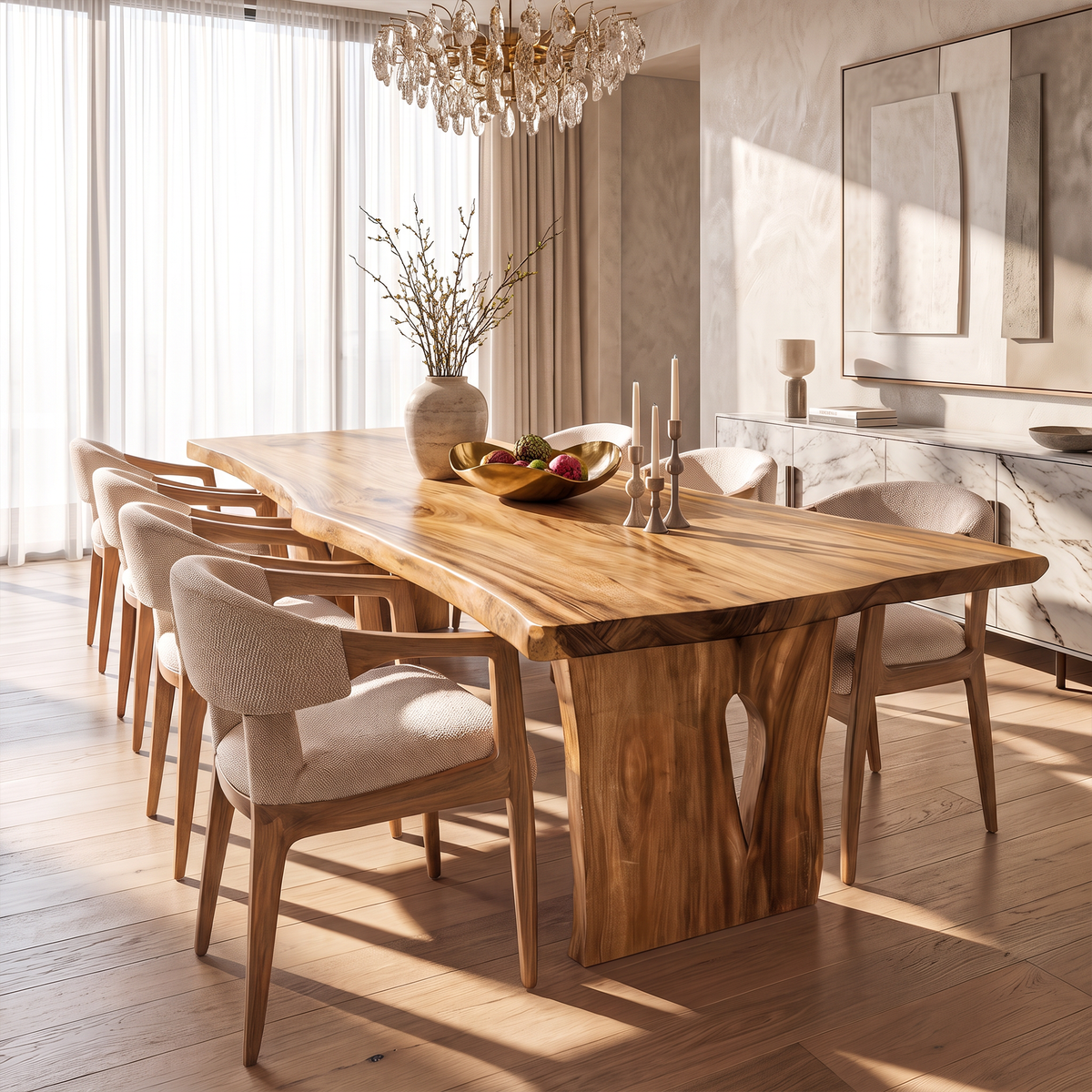 Contemporary Dining Table With Freeform Top For Dining Room - view 5