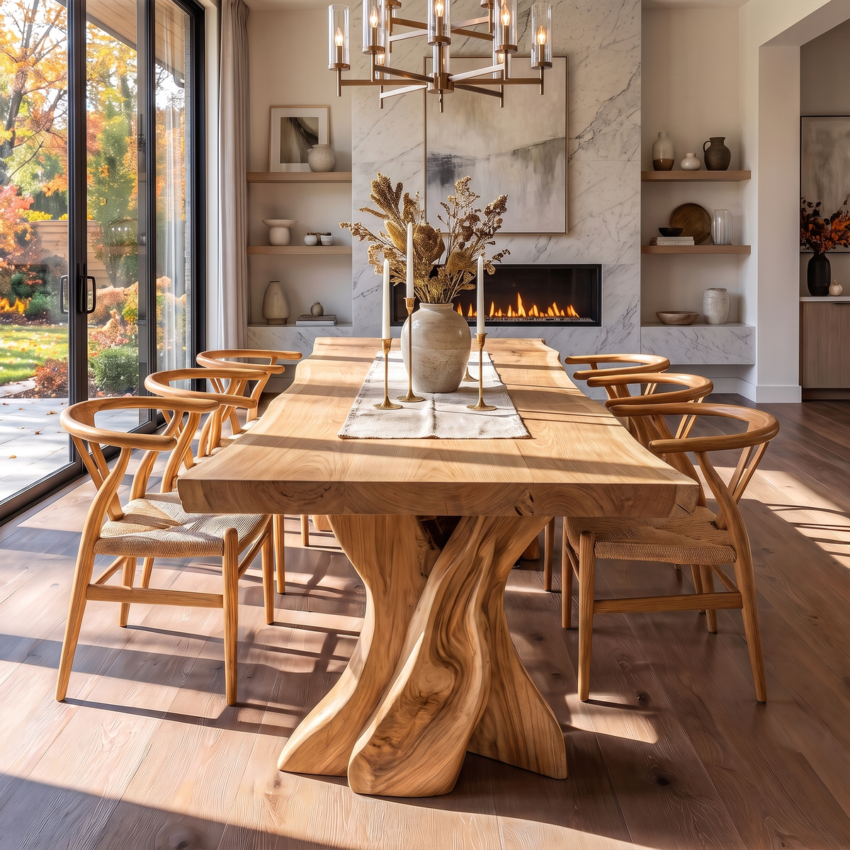 Contemporary Halloween Dining Table With Artistic Tree Form Base For Dining Room - view 5