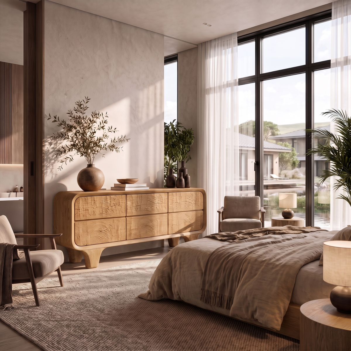 Contemporary Solid Wood Dresser With Smooth Curved Corners For Bedroom - view 5
