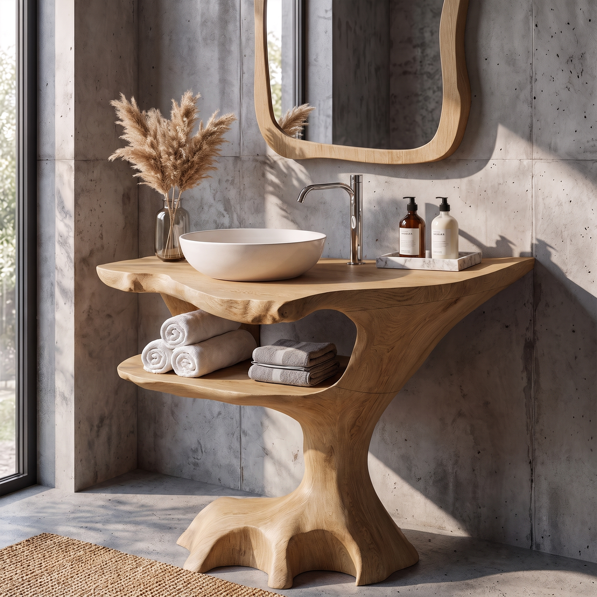 Contemporary Halloween Single Bathroom Vanity With Sculptural Branch Support For Bathroom - view 5