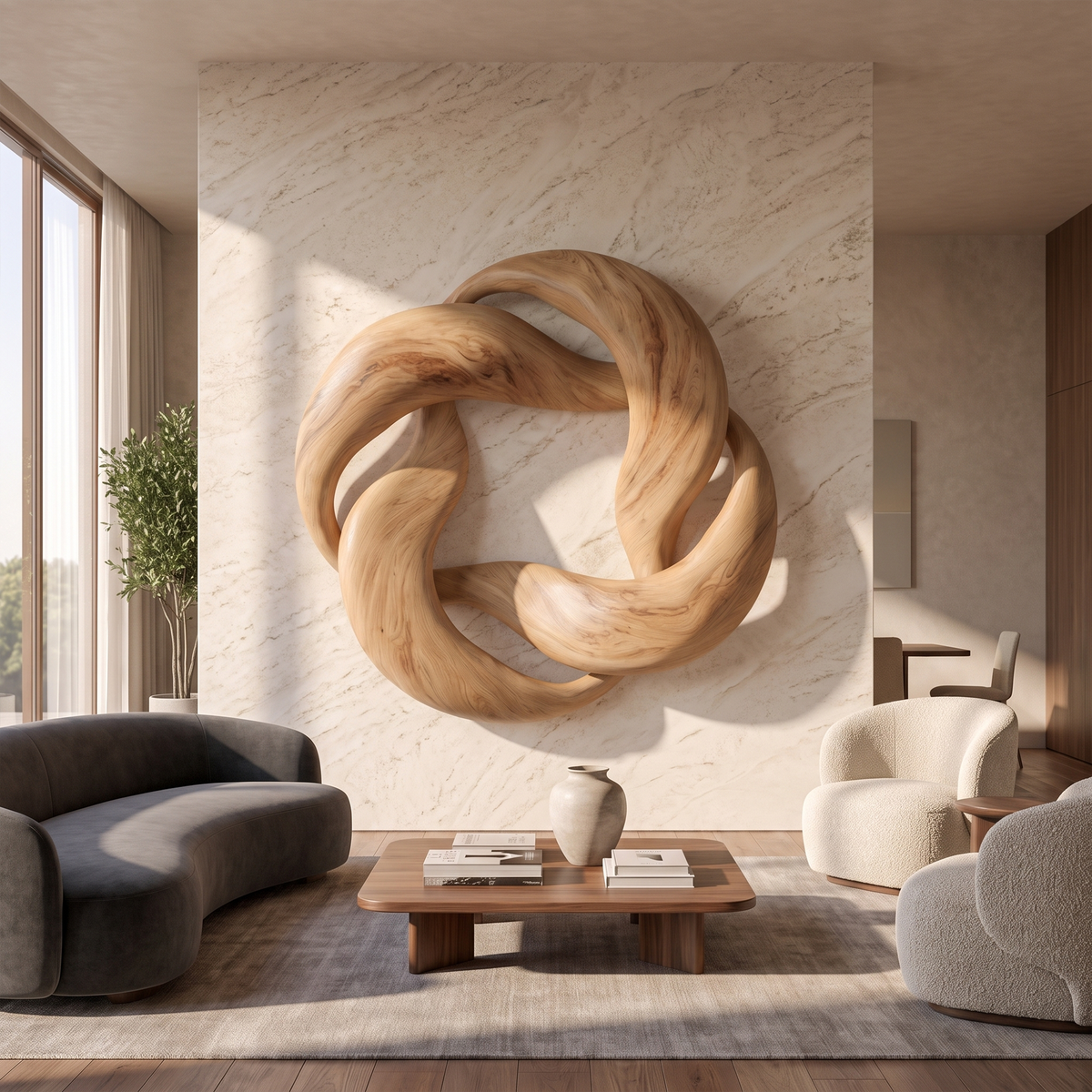 Abstract Circular Loop Wall Art For Living Room And Office - view 5