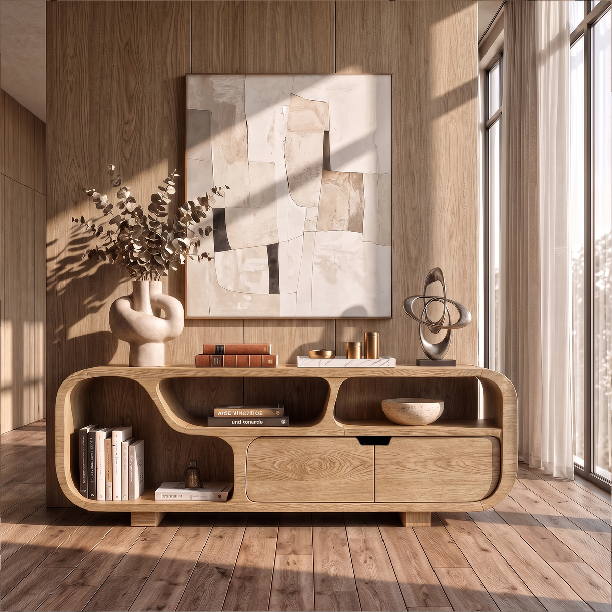 Contemporary Sideboard With Floating Drawer Design For Living Room - view 5