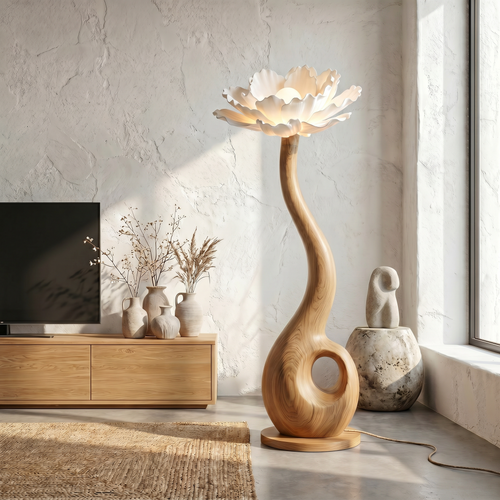 Artistic Floor Lamp With Nature Inspired Flower Design For Living Room - view 2