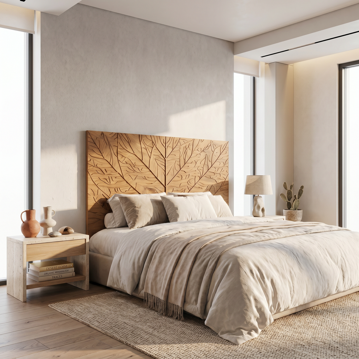 Contemporary Tree Ring Headboard Wooden Bed Headboard For Bedroom - view 5