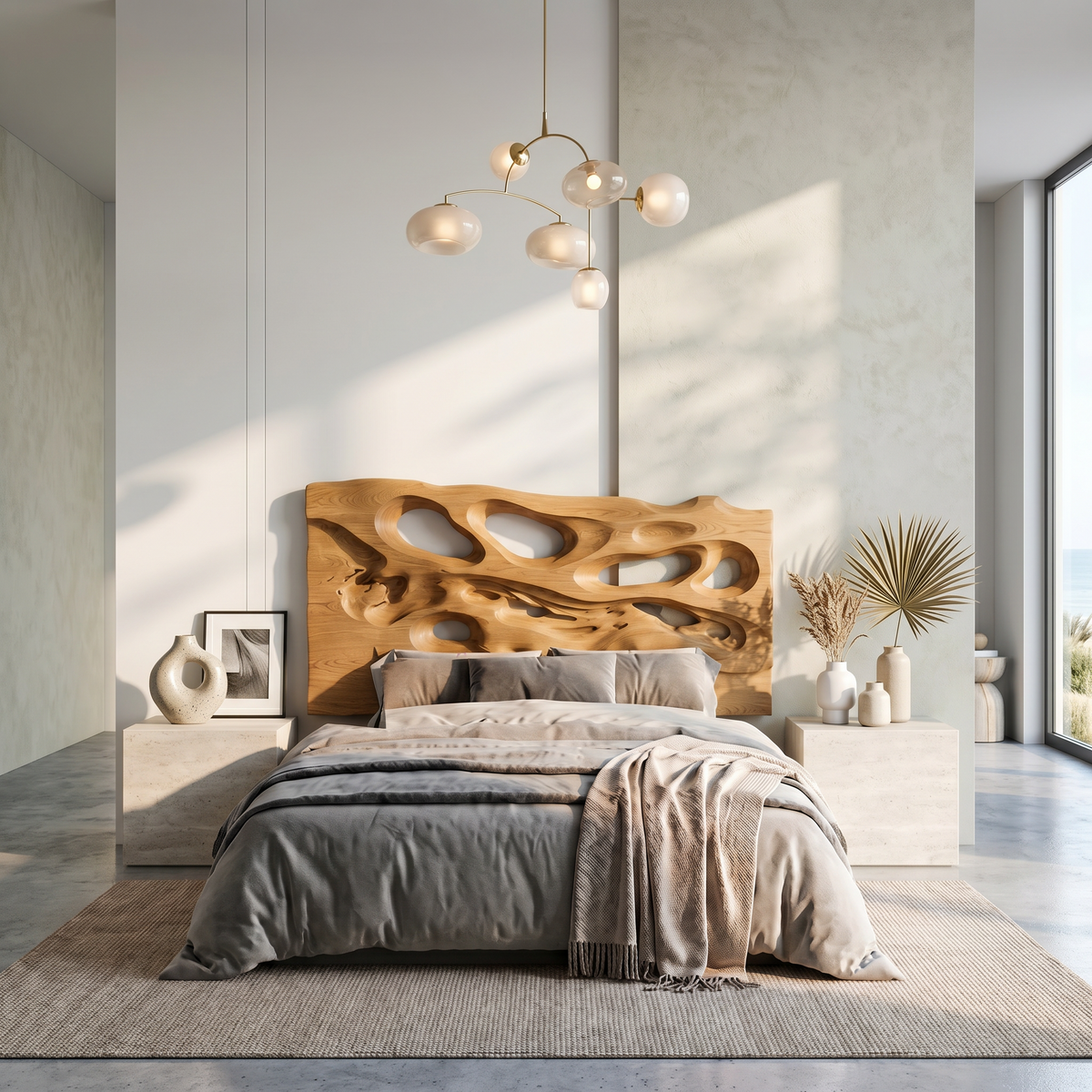 Contemporary Cutout Headboard Wooden Bed Headboard For Bedroom - view 5