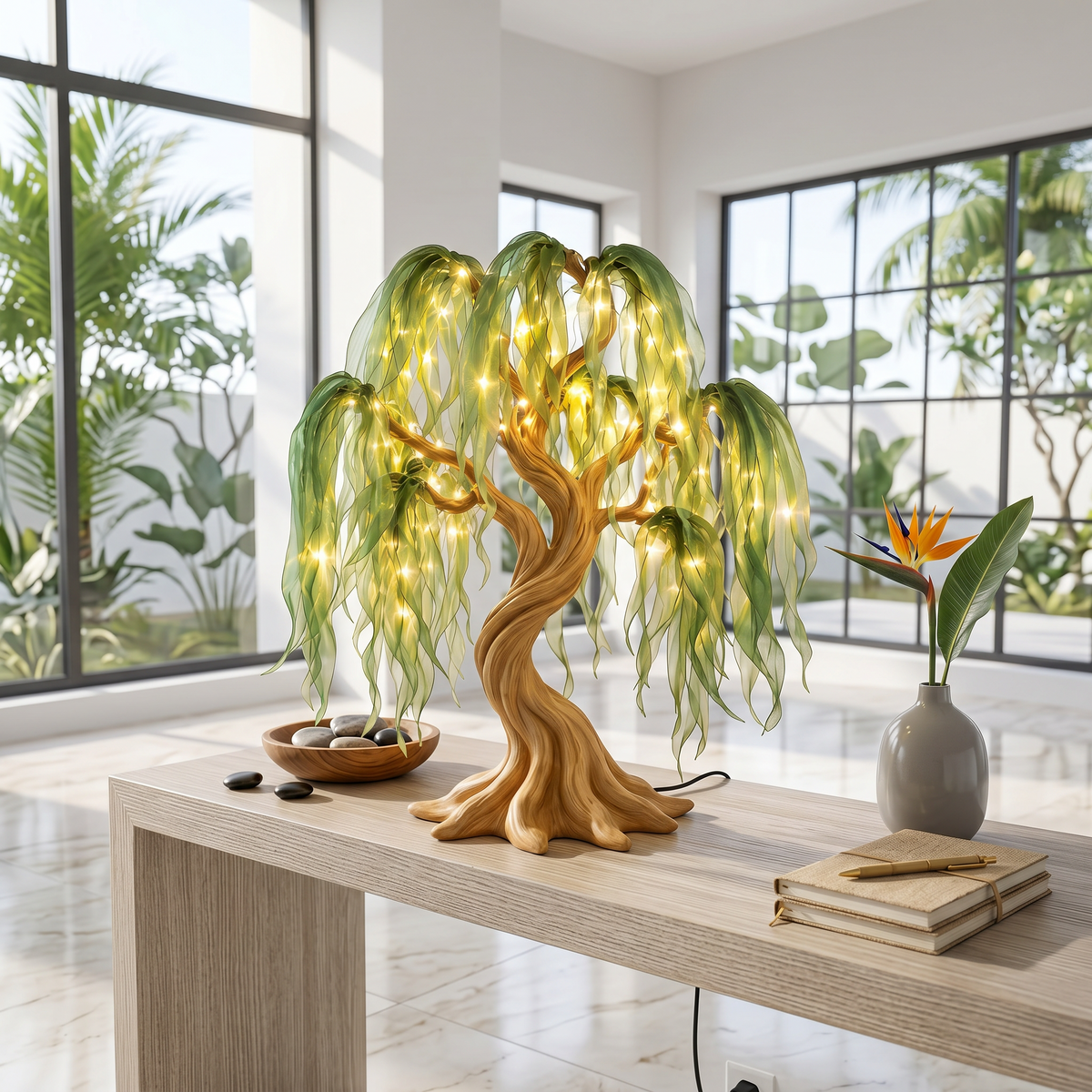 Contemporary Sculptural Tree Table Lamp For Living Room - view 5