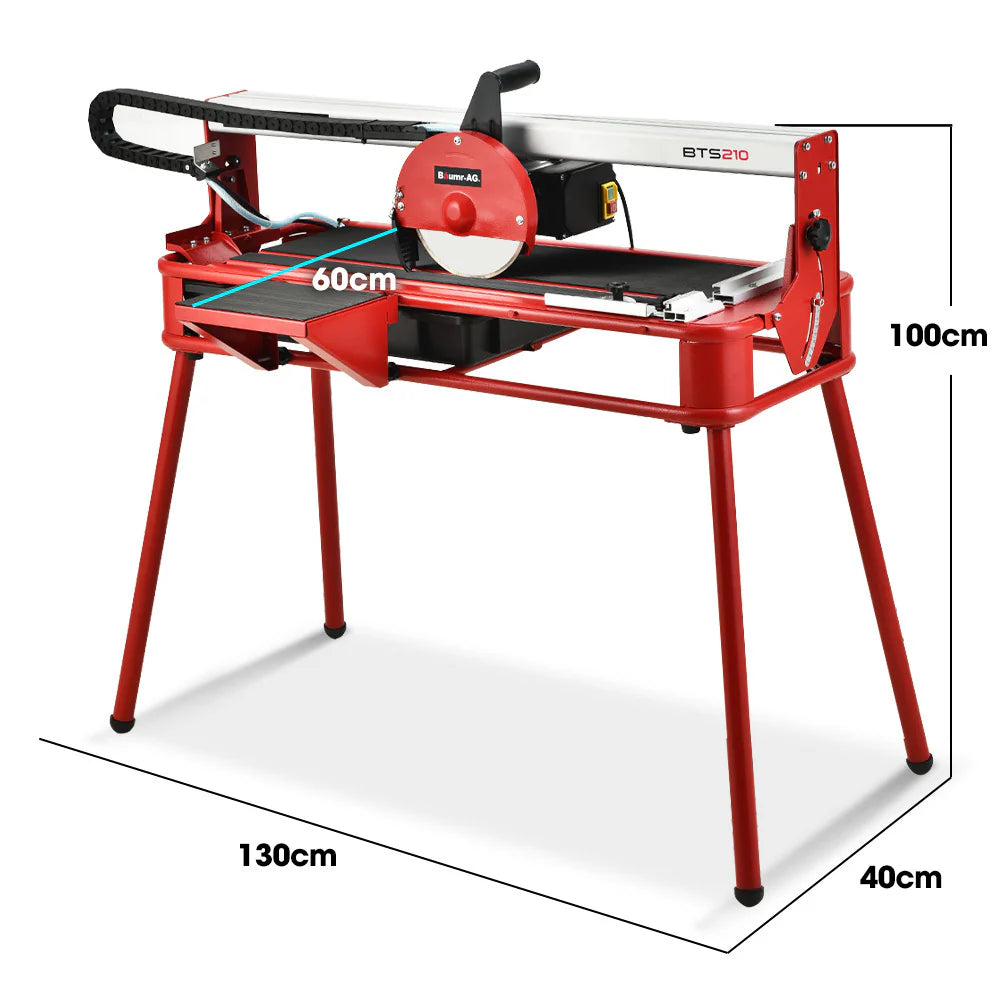 BAUMR-AG 800W Wet Tile Saw With 200mm (8 inch) Diamond Blade And 720mm Cutting Length - BTS210
