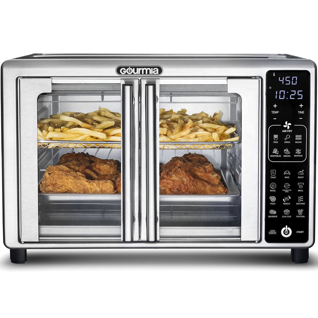 Gourmia French Door Digital Toaster Oven Air Fryer, 6-Slice, 24L, Stainless Steel - GTF2440