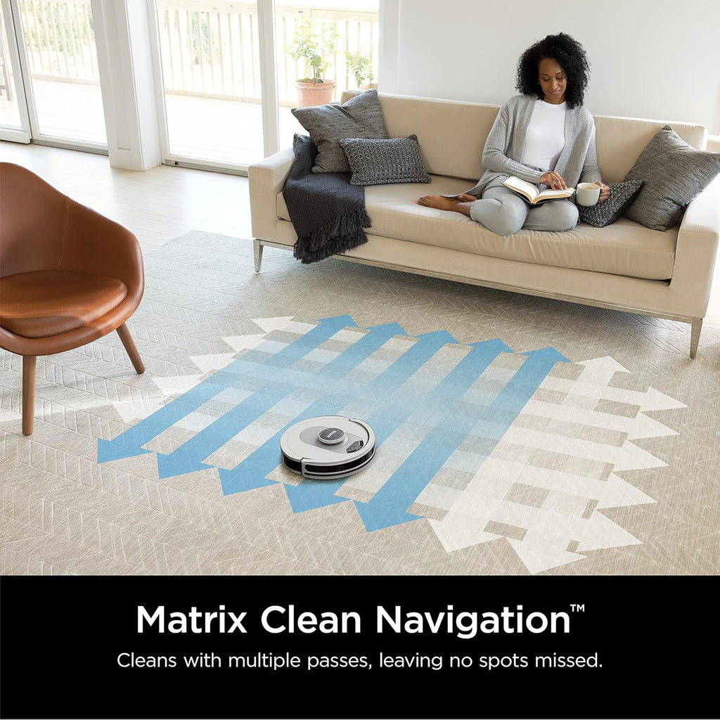 Shark AI Ultra Robot Vacuum With Matrix Clean, 60-Day Bagless Self-Empty Base, Black/Silver - AV2511AE/AV251WA (Renewed)