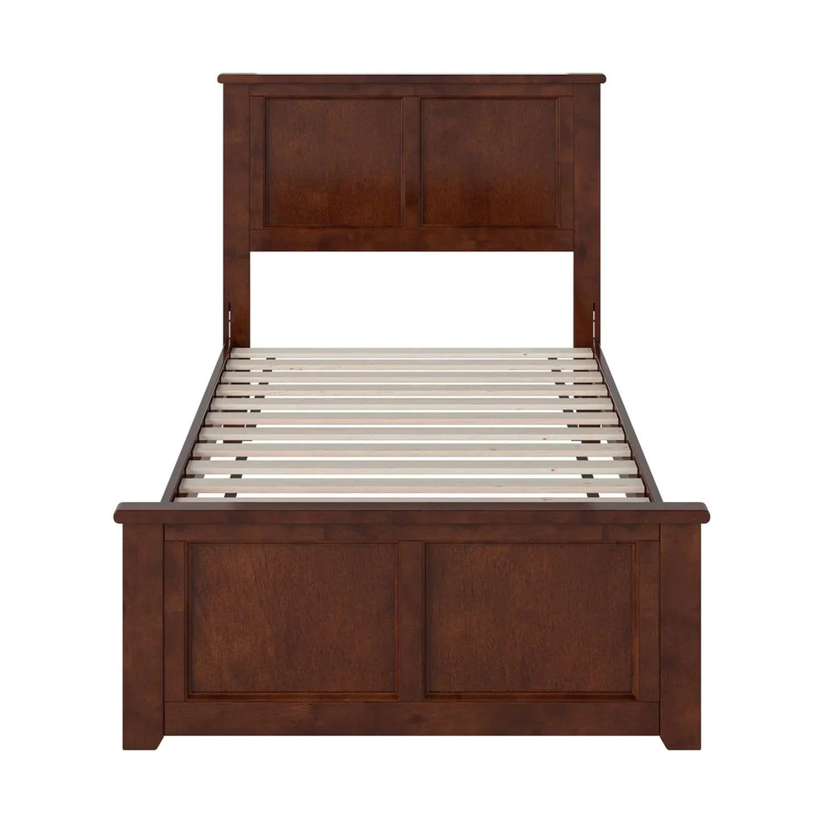 AFI Twin Solid Wood Low Profile Platform Bed With Matching Footboard, Walnut - Charlotte