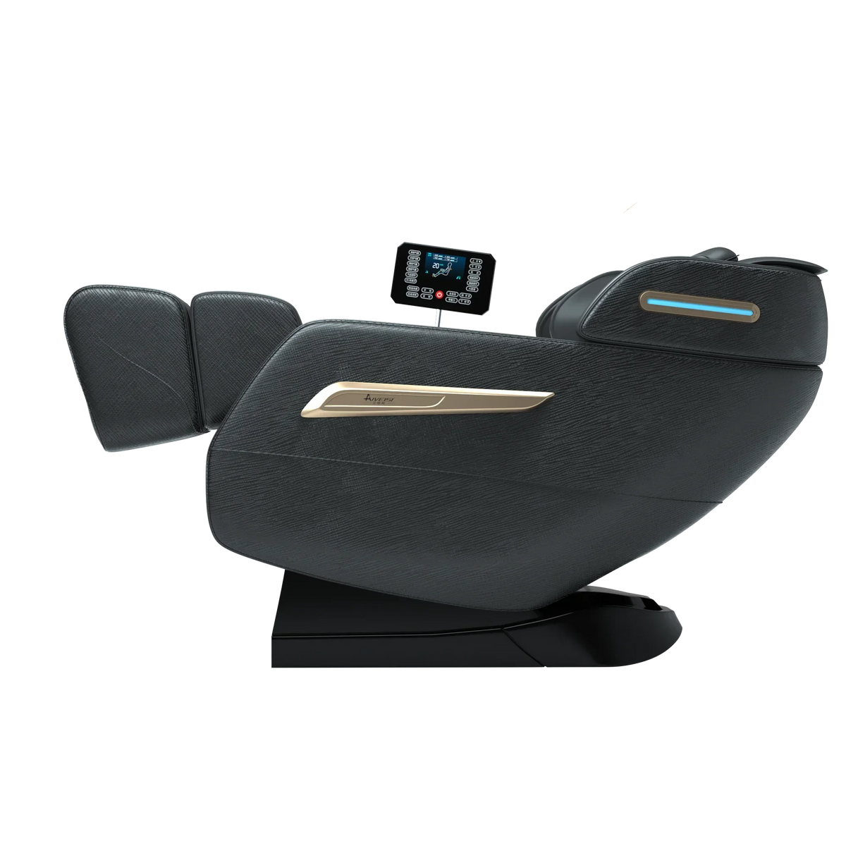 4D Zero Gravity Full Body Shiatsu Massage Chair With 58in SL Track - Premium Black Leather