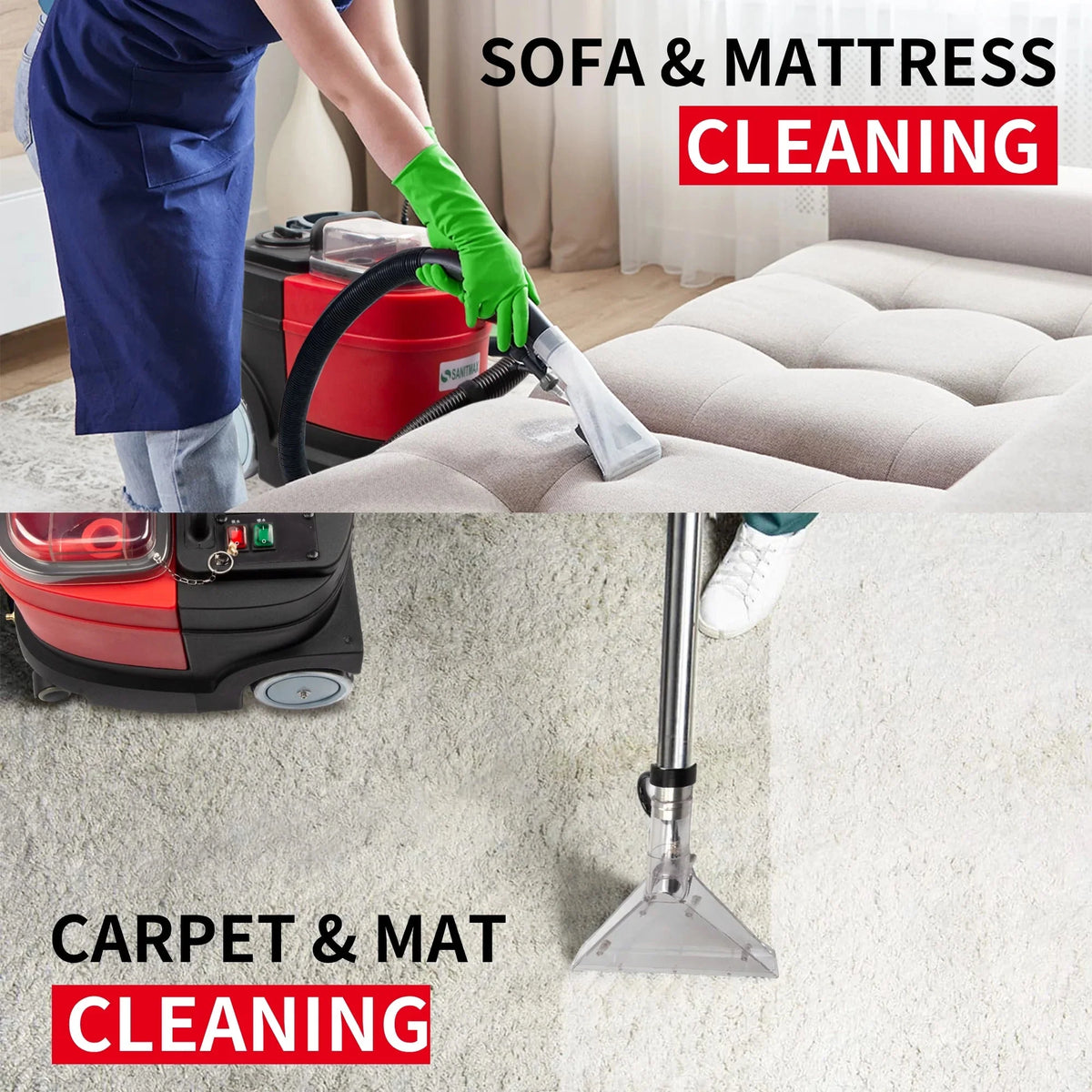 SunMax Carpet And Upholstery Extractor Cleaning Machine, 1.07 HP, 3.7-Gal Tank