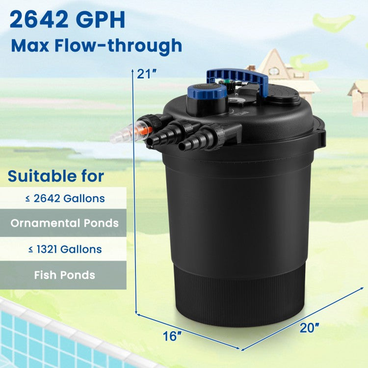 Pond Pressure Bio Filter, 4000 Gallons, 13W UV Light