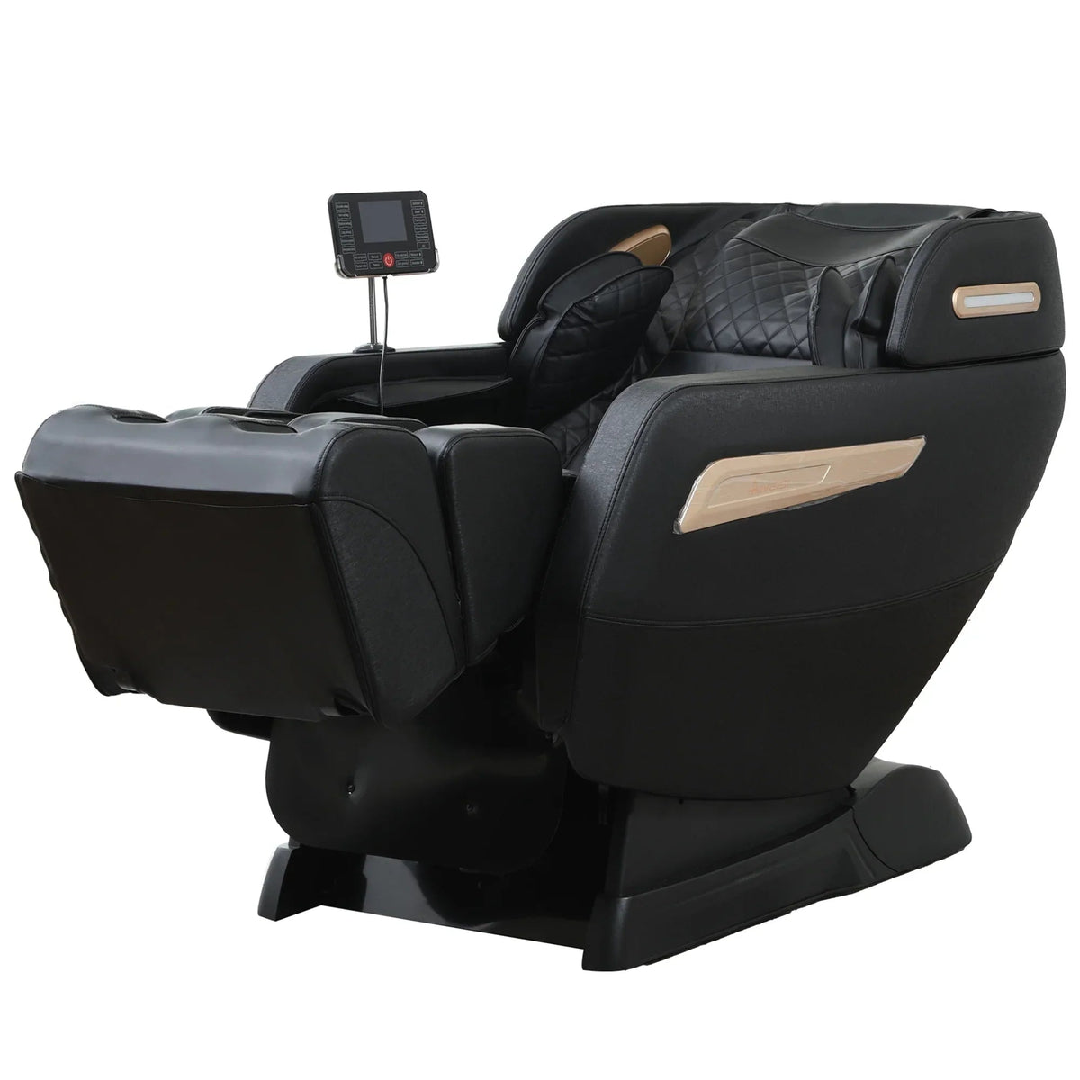4D Zero Gravity Full Body Shiatsu Massage Chair With 58in SL Track - Premium Black Leather