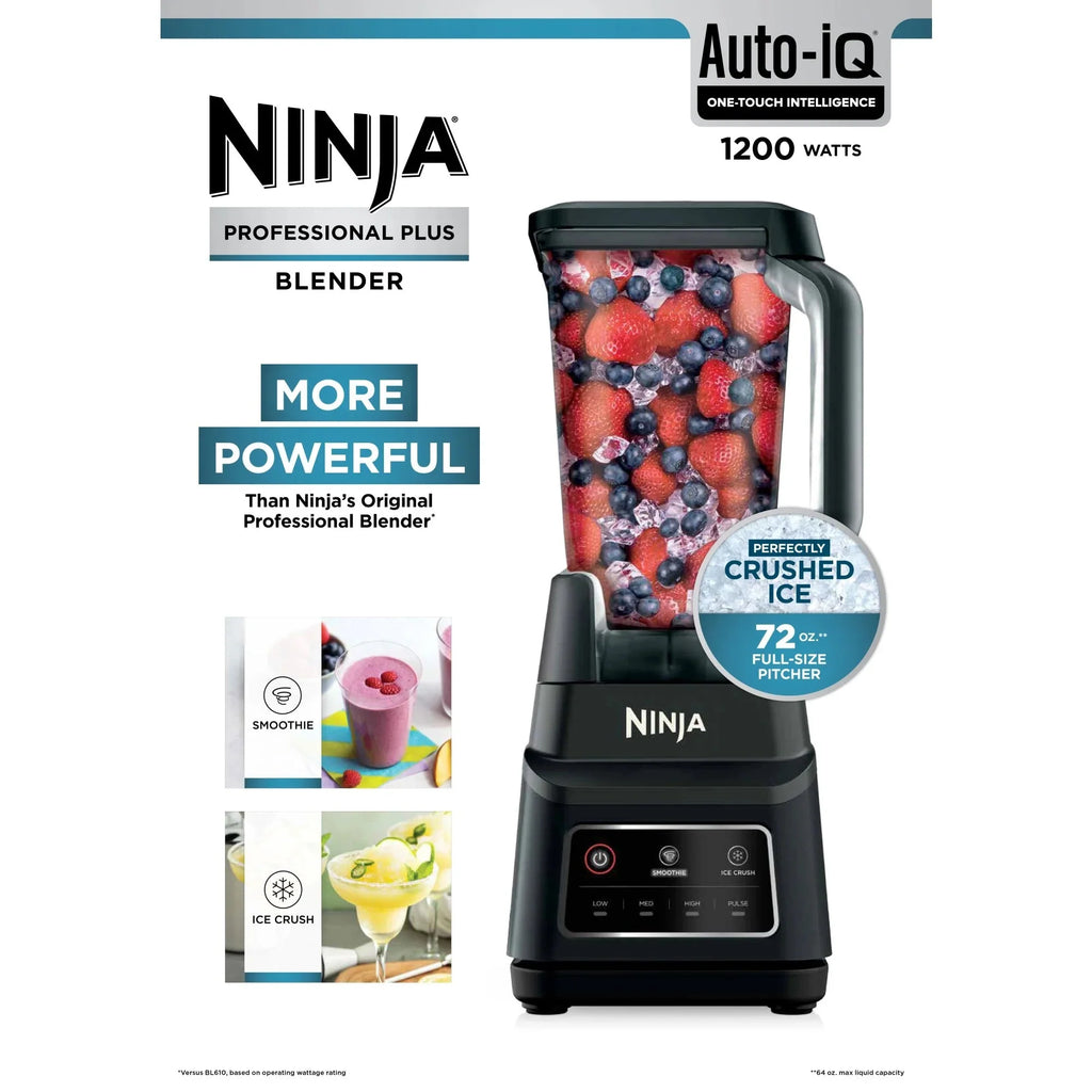 Ninja Professional Plus Blender, 1200 W, 72 oz Total Crushing Pitcher, Black - BN700