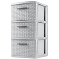 Sterilite 3 Drawer Weave Storage Tower - Cement