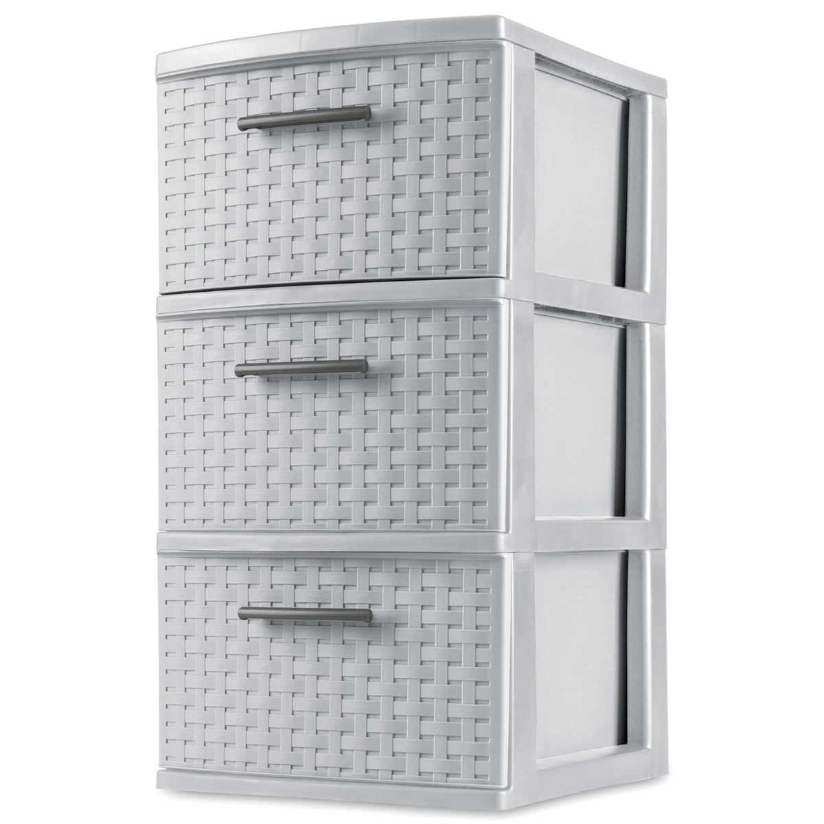 Sterilite 3 Drawer Weave Storage Tower - Cement