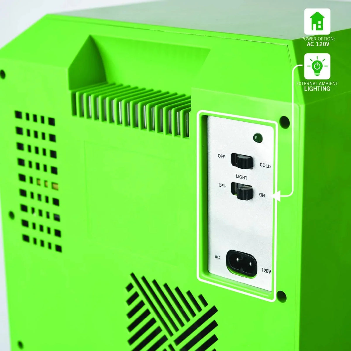 Minecraft Creeper 2 Door Mini Fridge, 8L, Green, 25.2 in H x 9.5 in W x 9.1 in D