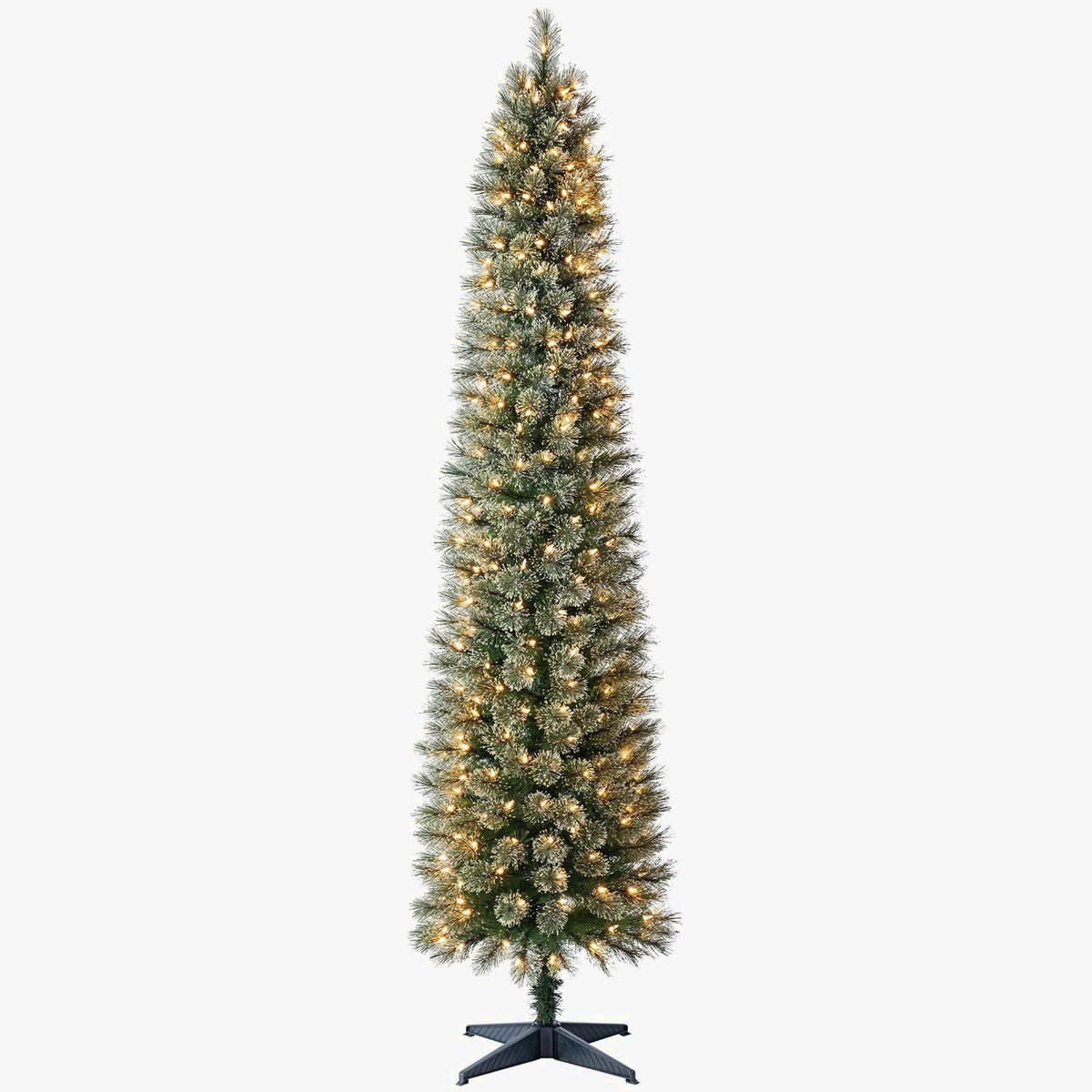 Holiday Time 7 ft Pre-Lit Shelton Pencil Fir Artificial Christmas Tree, Clear LED Lights - Shelton