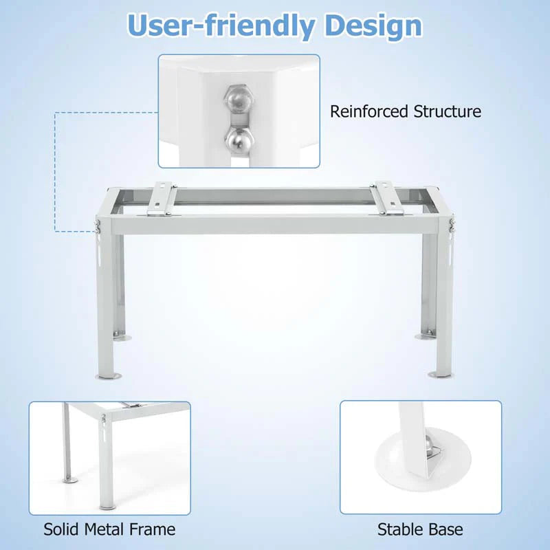 Mini Split Ground Stand For 9000-36000 BTU Ductless Air Conditioners - White Metal