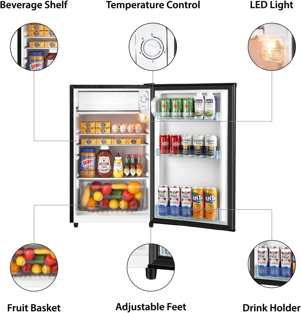Kcpolre Mini Fridge With Freezer, 3.1 Cu.Ft, Pink - JINXIN85B