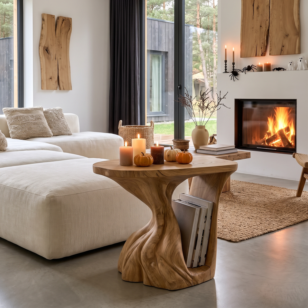 Contemporary Beside Table Halloween Inspired With Sculptural Base For Living Room - view 5