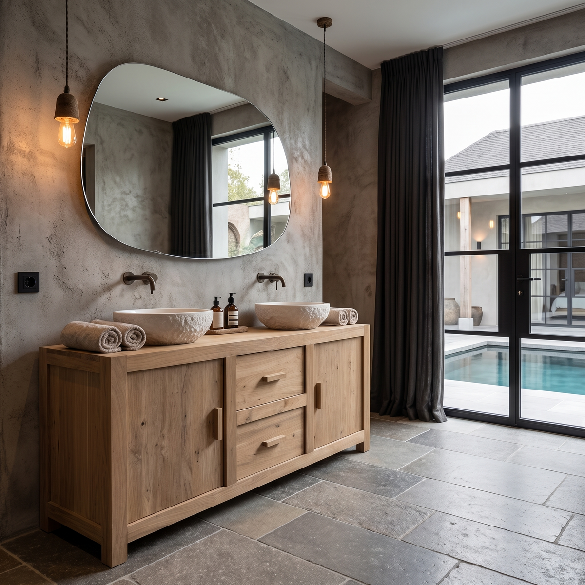 Contemporary Double Bathroom Vanity With Cabinet And Drawer Storage For Bathroom - view 5