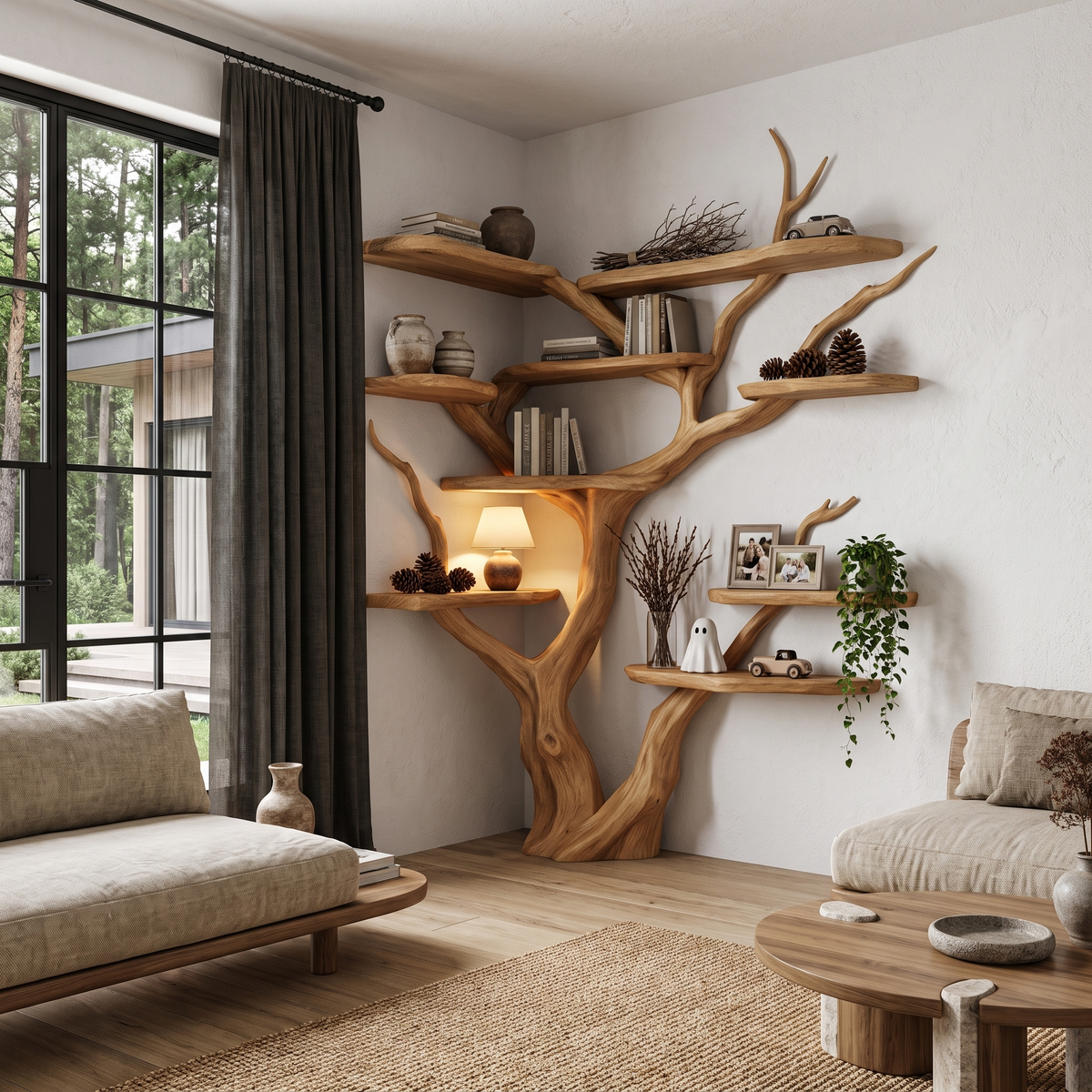 Contemporary Tree Bookshelf With Corner Branch Design For Home Office - view 5