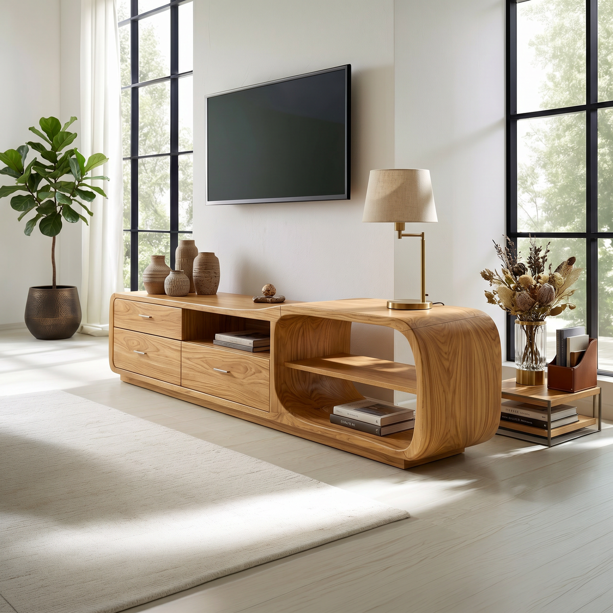Curved Organic TV Stand Designer Residence - view 5