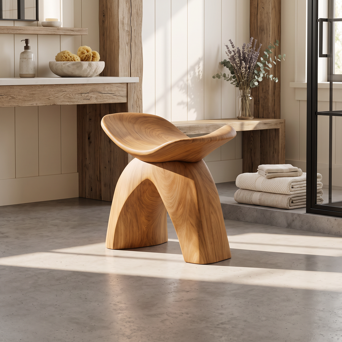Farmhouse Bath Seat For Cozy Bathroom Furniture Decor - view 5